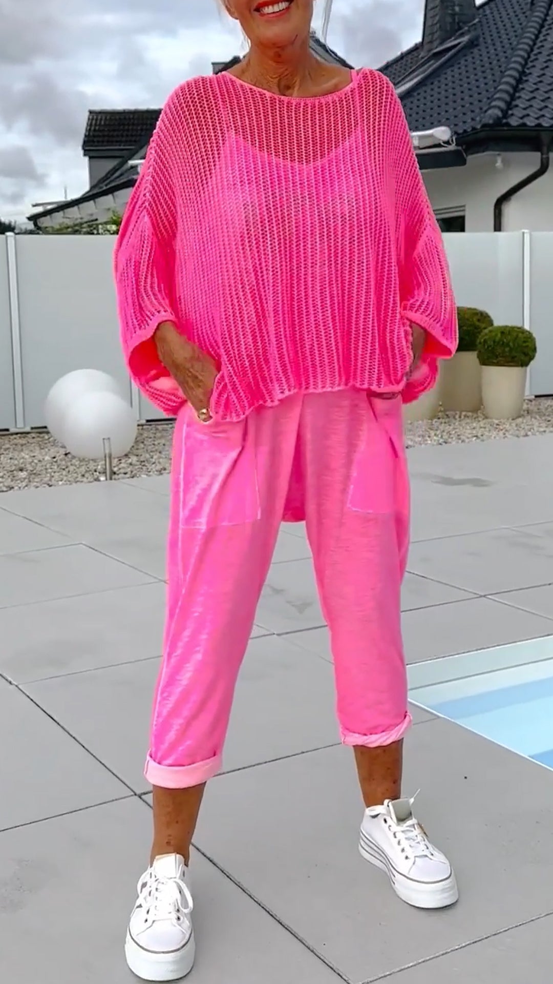 🌸Női overál + bő felső kivágott sállal