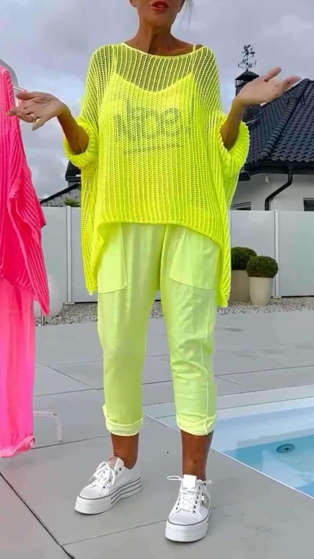 🌸Női overál + bő felső kivágott sállal