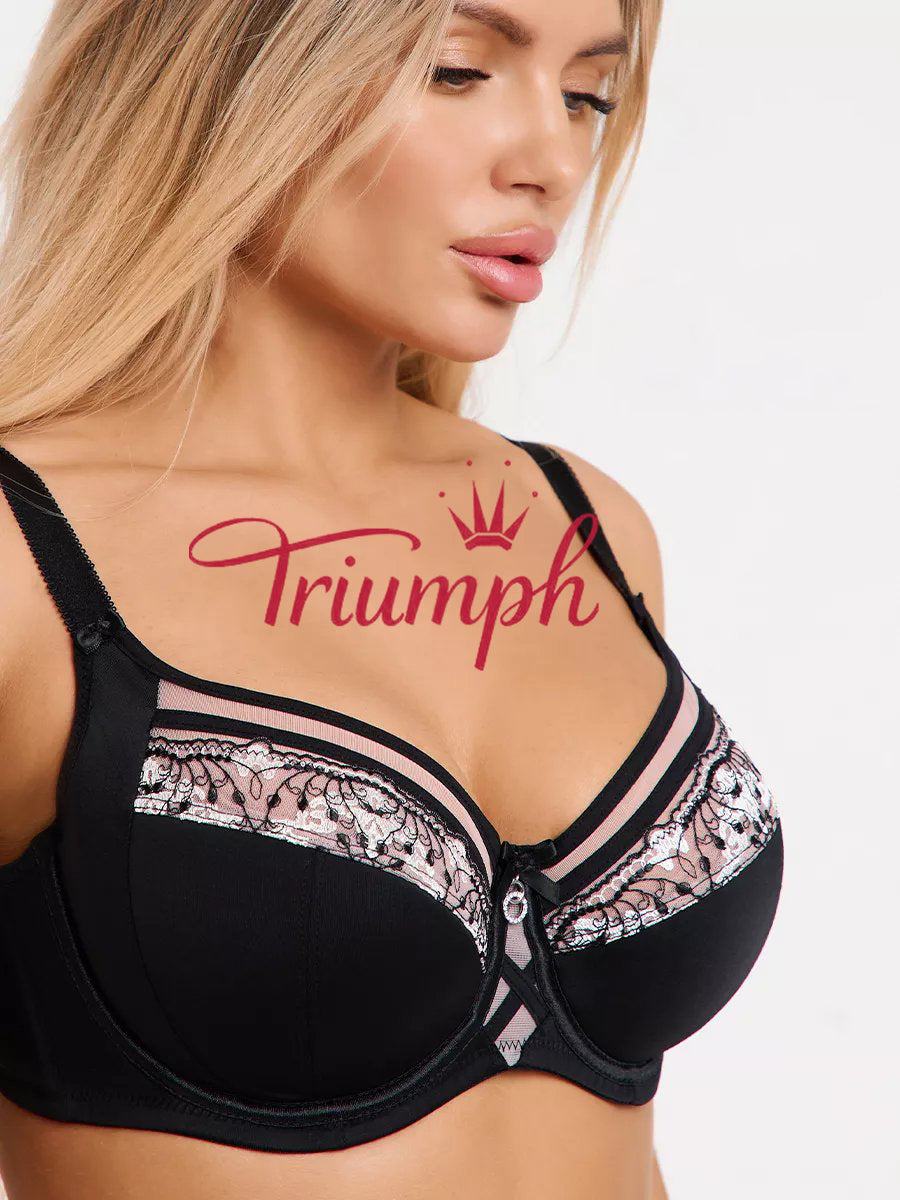 Triumph - (3 darabos) Plus size csipkés, merevítő nélküli melltartó