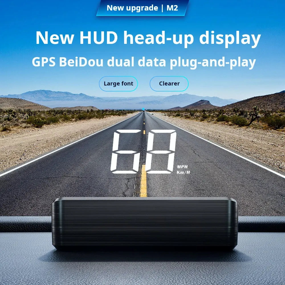 Digitális autósebességmérő head-up kijelzővel (HUD) és GPS navigációval