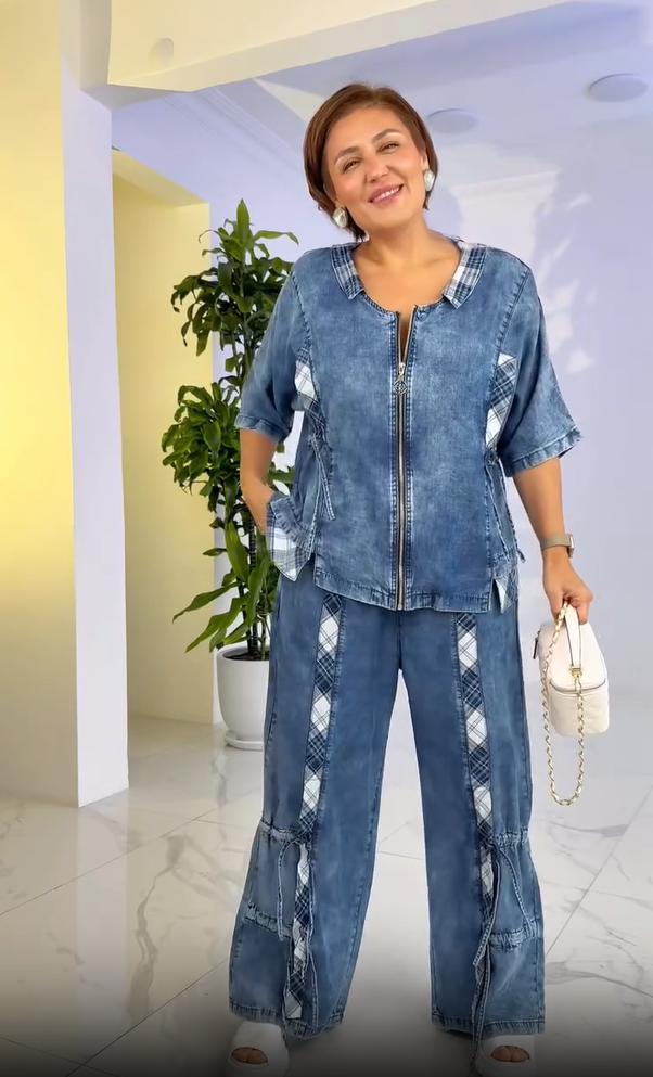 Női nyári divatos kerek nyakú nadrág cipzárral