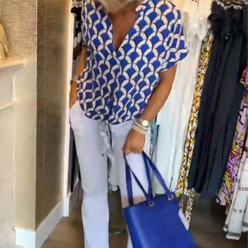 đLezser, rövid ujjĂș V-nyakĂș felsĆ