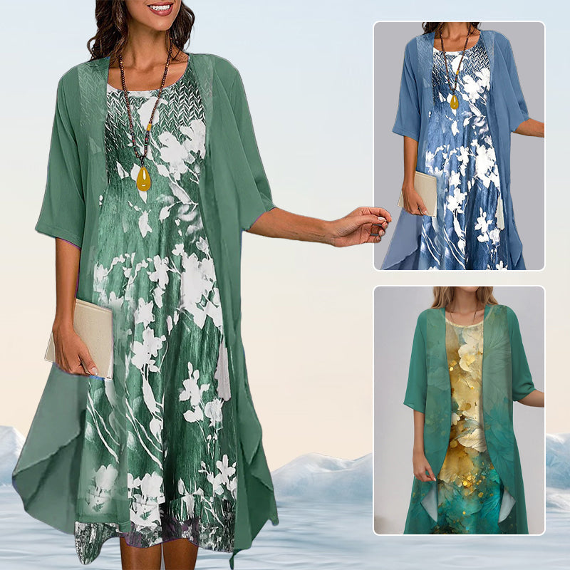 đ„đElegĂĄns, kĂ©trĂ©szes, virĂĄgmintĂĄs sifon ruhĂĄk