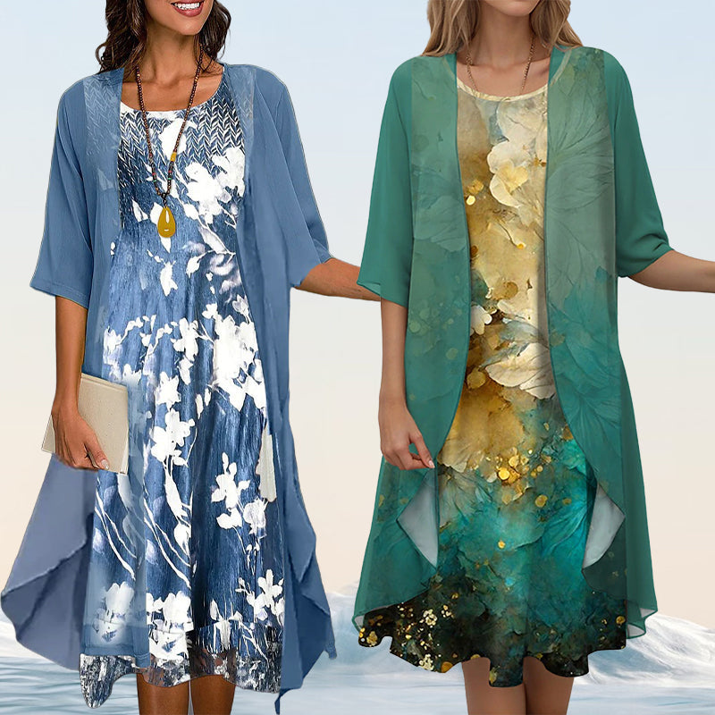 đ„đElegĂĄns, kĂ©trĂ©szes, virĂĄgmintĂĄs sifon ruhĂĄk