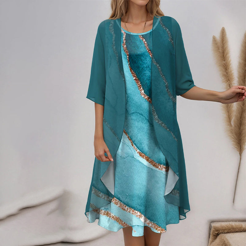 đ„đElegĂĄns, kĂ©trĂ©szes, virĂĄgmintĂĄs sifon ruhĂĄk