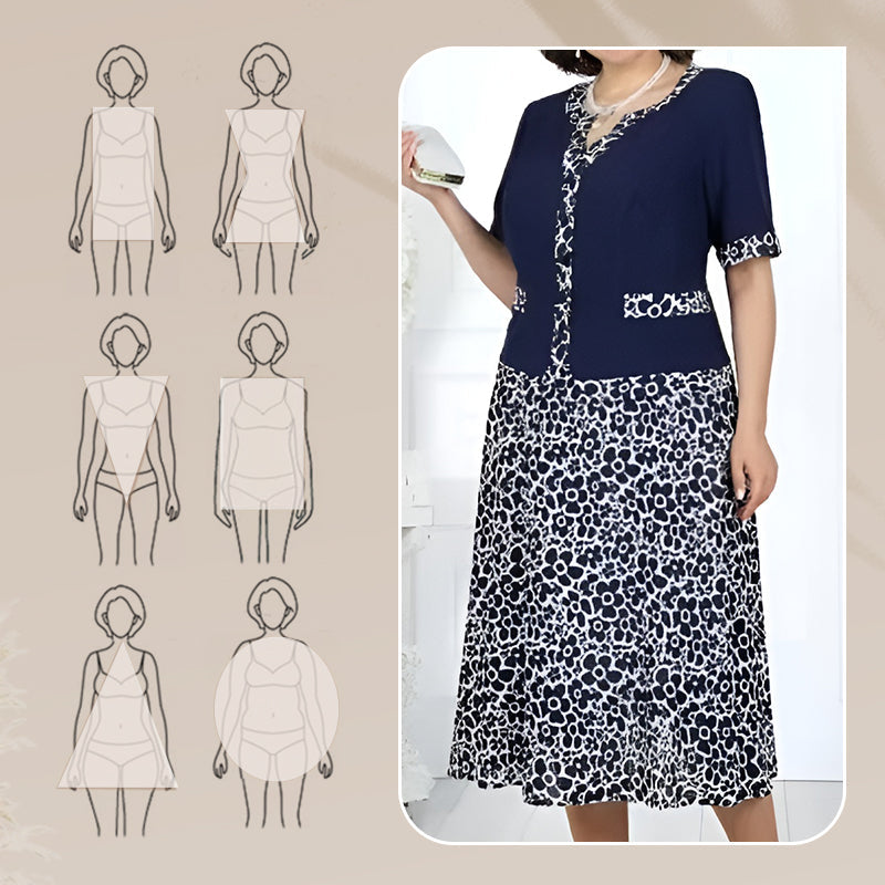 Elegáns, kétrészes, műszálas női ruha virágmintával