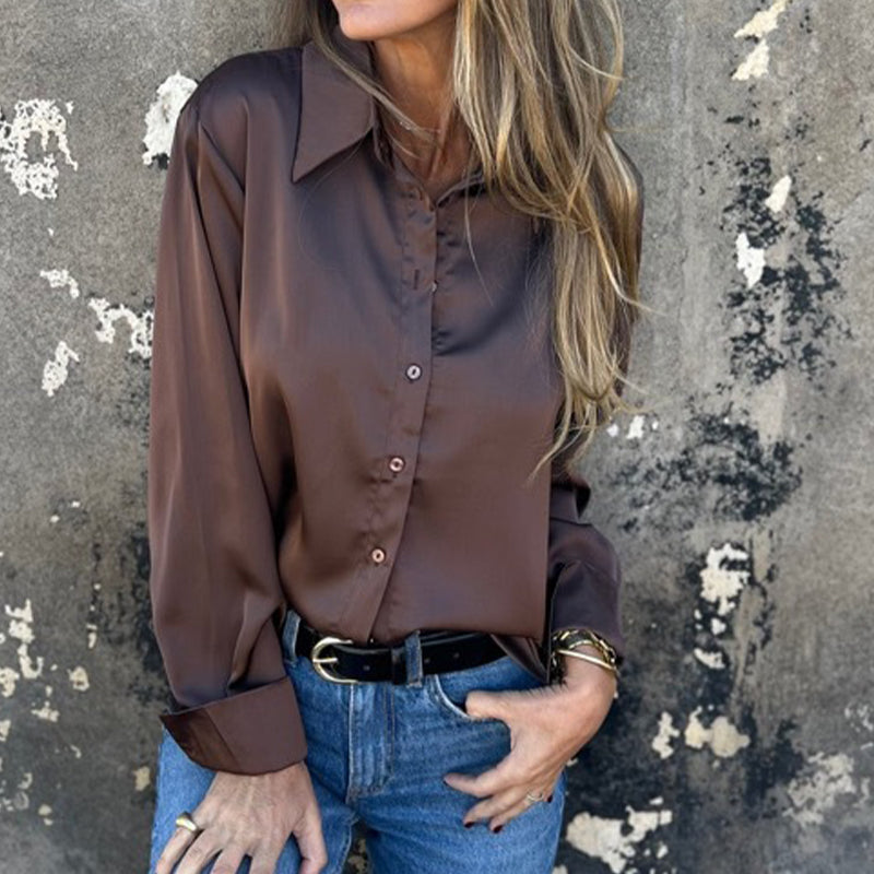 đ NyĂĄri ĂșjdonsĂĄgokđ ElegĂĄns szatĂ©n hosszĂș ujjĂș ing