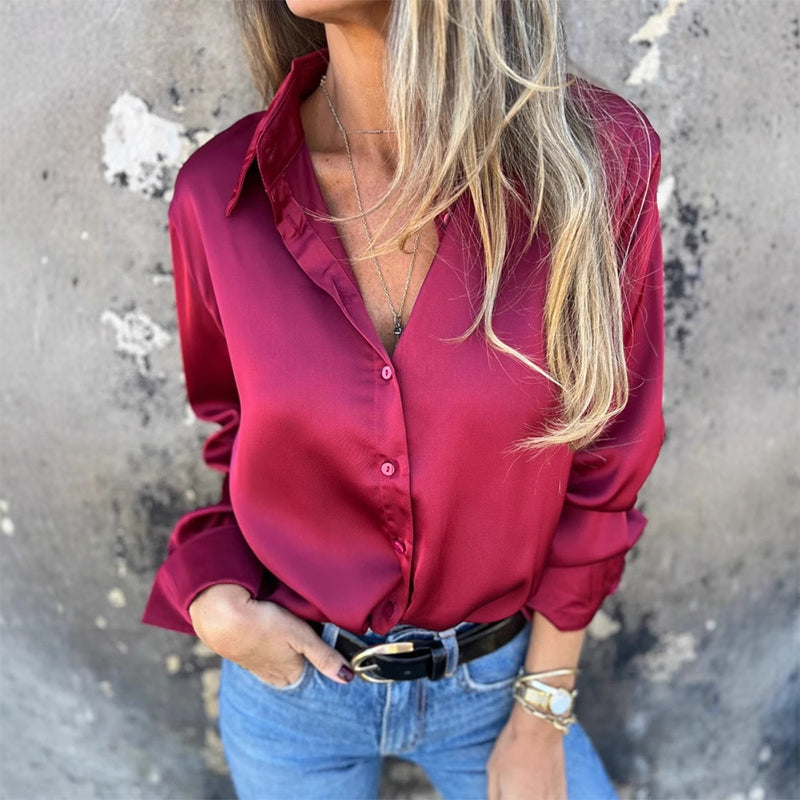 đ NyĂĄri ĂșjdonsĂĄgokđ ElegĂĄns szatĂ©n hosszĂș ujjĂș ing