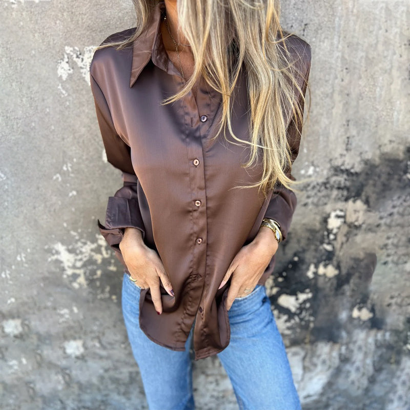 đ NyĂĄri ĂșjdonsĂĄgokđ ElegĂĄns szatĂ©n hosszĂș ujjĂș ing