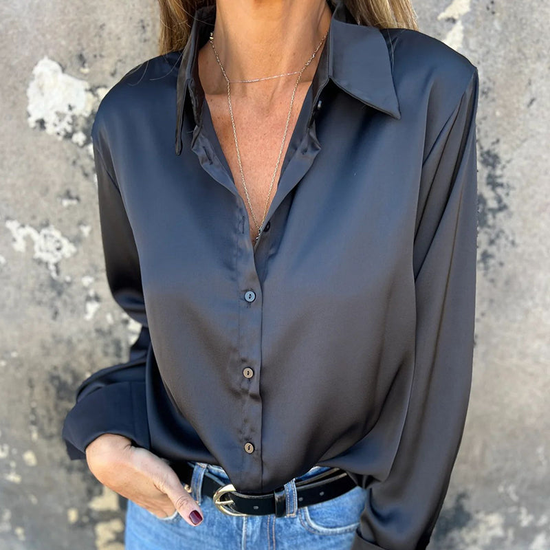 đ NyĂĄri ĂșjdonsĂĄgokđ ElegĂĄns szatĂ©n hosszĂș ujjĂș ing