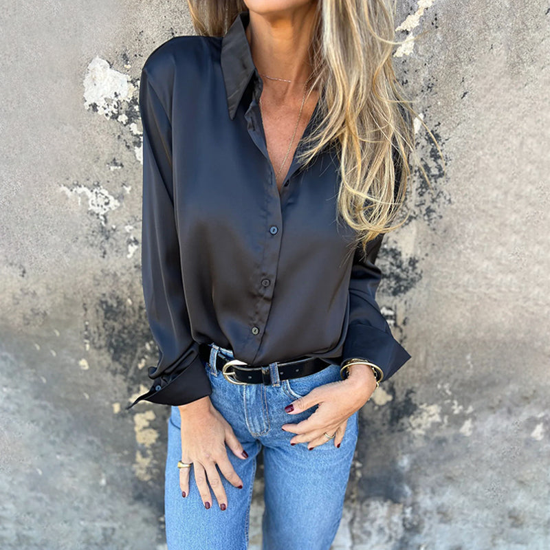 đ NyĂĄri ĂșjdonsĂĄgokđ ElegĂĄns szatĂ©n hosszĂș ujjĂș ing