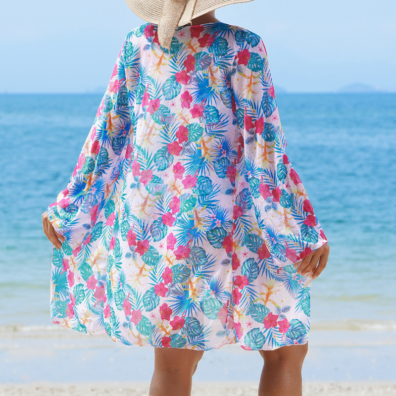 👙Többszínű, háromrészes, mintás fürdőruha