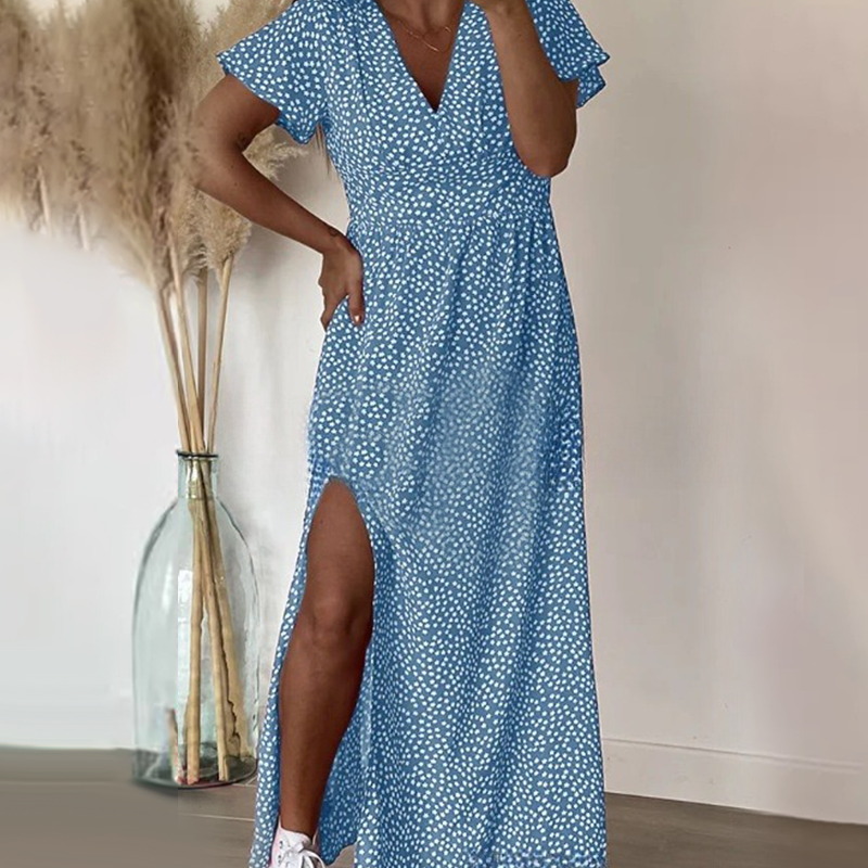 Szexi női maxi ruha oldalsó hasítékokkal