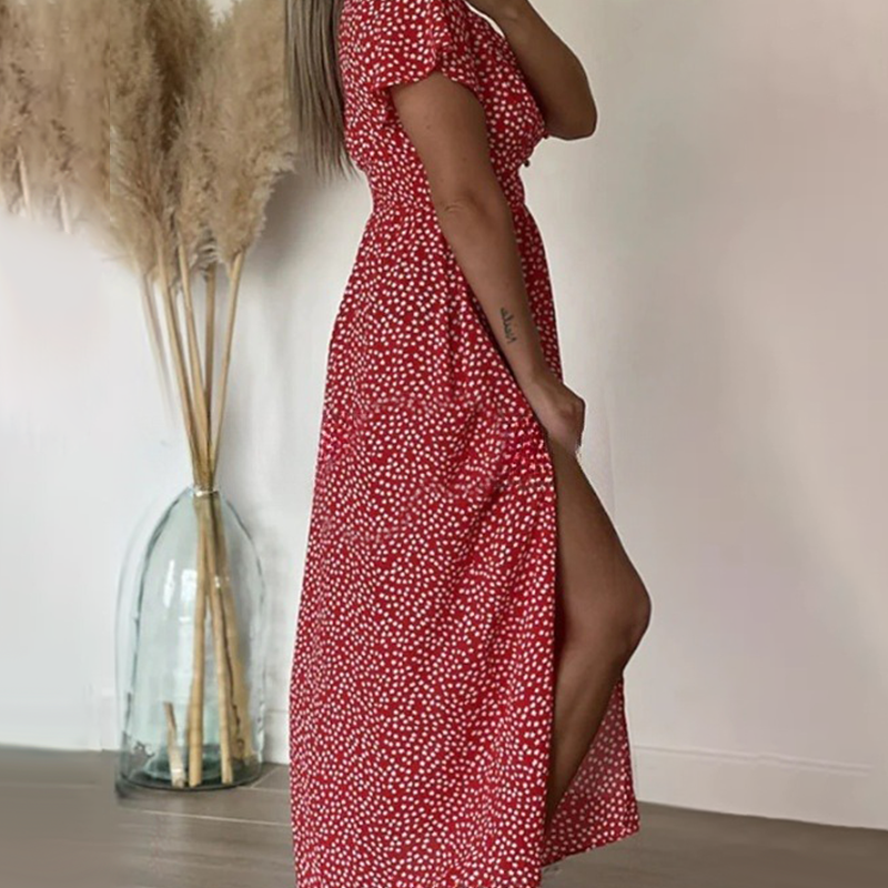 Szexi női maxi ruha oldalsó hasítékokkal