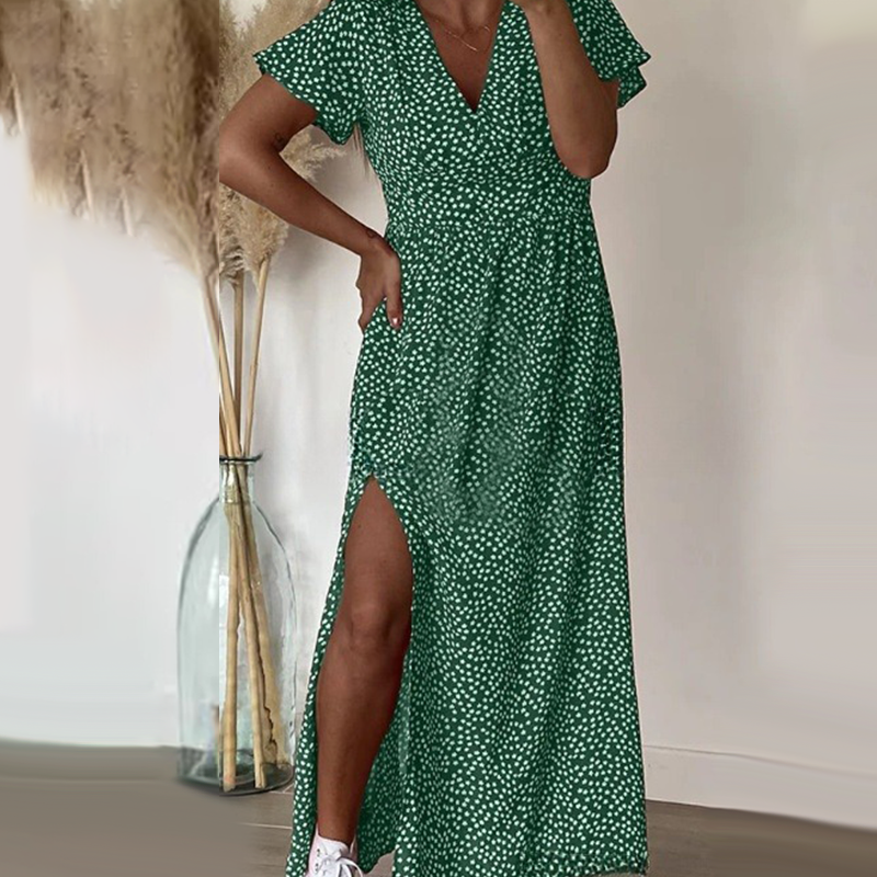 Szexi női maxi ruha oldalsó hasítékokkal