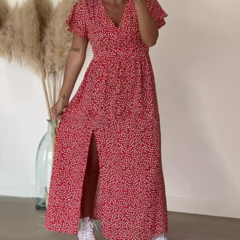 Szexi női maxi ruha oldalsó hasítékokkal