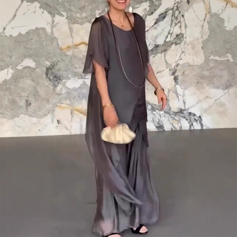 🛍️✨ Női szett, amely egy szabálytalan blúzból és egy könnyű nadrágból áll