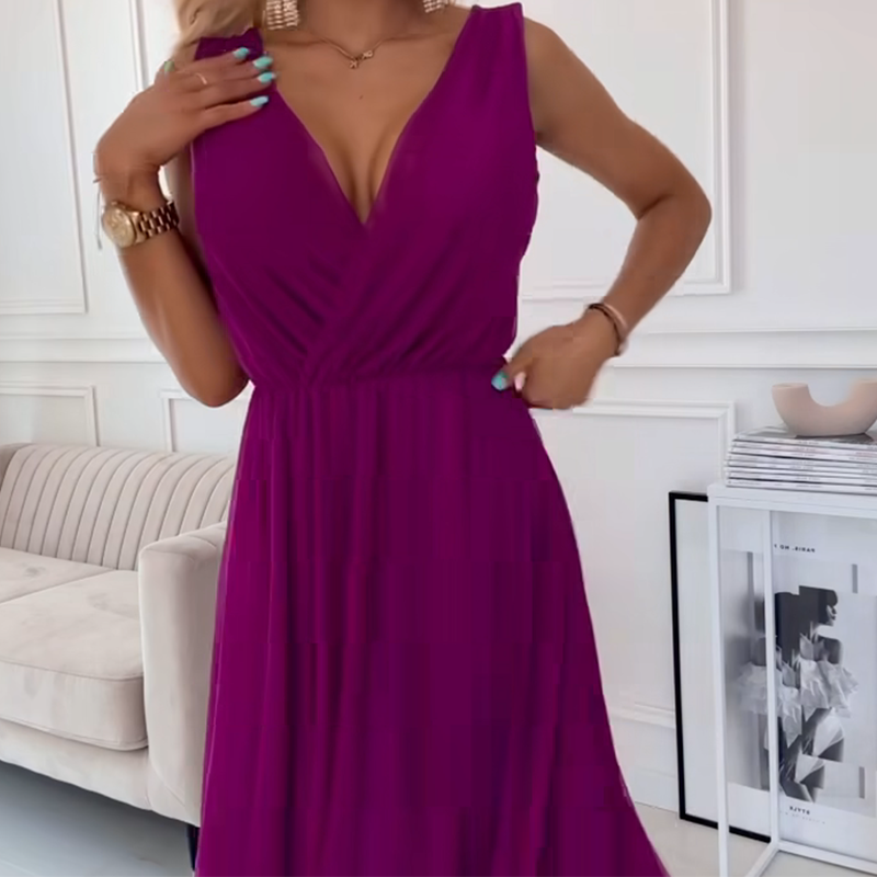 Ujjatlan, V-nyakú sifon ruha