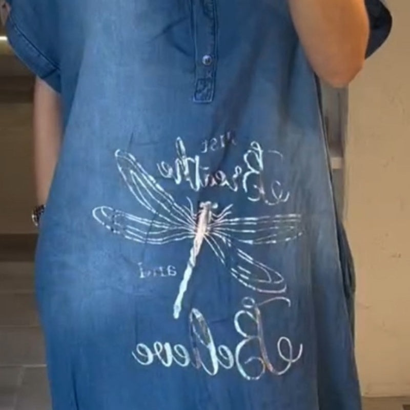 💖Könnyű, lezser ruha V-nyakkal