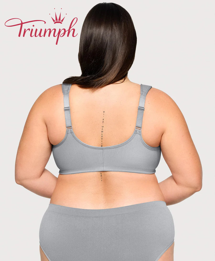 Triumph - (3 darabos) Pamut melltartó hímzett csipkével, elöl záródó