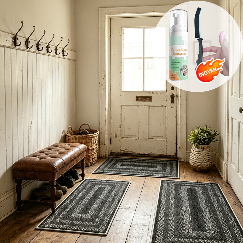 🏠 50% kedvezmény🧵Elegáns szőtt futószőnyeg – Poliészter – Csúszásmentes – Gyorsan nedvszívó 🚪