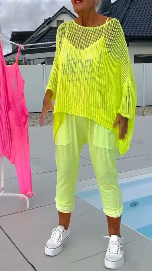 🌸Női overál + bő felső kivágott sállal