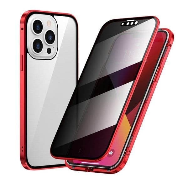 Mágneses iPhone tok tükröződésmentes üveggel és fémmel