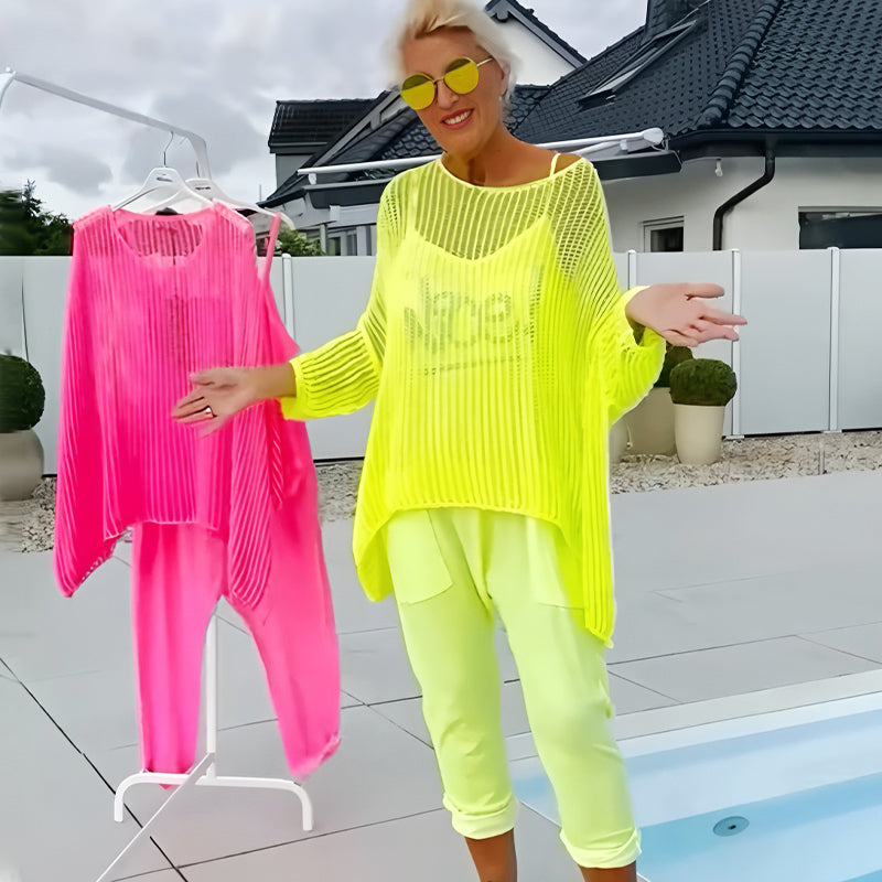 🌸Női overál + üreges lezser felső