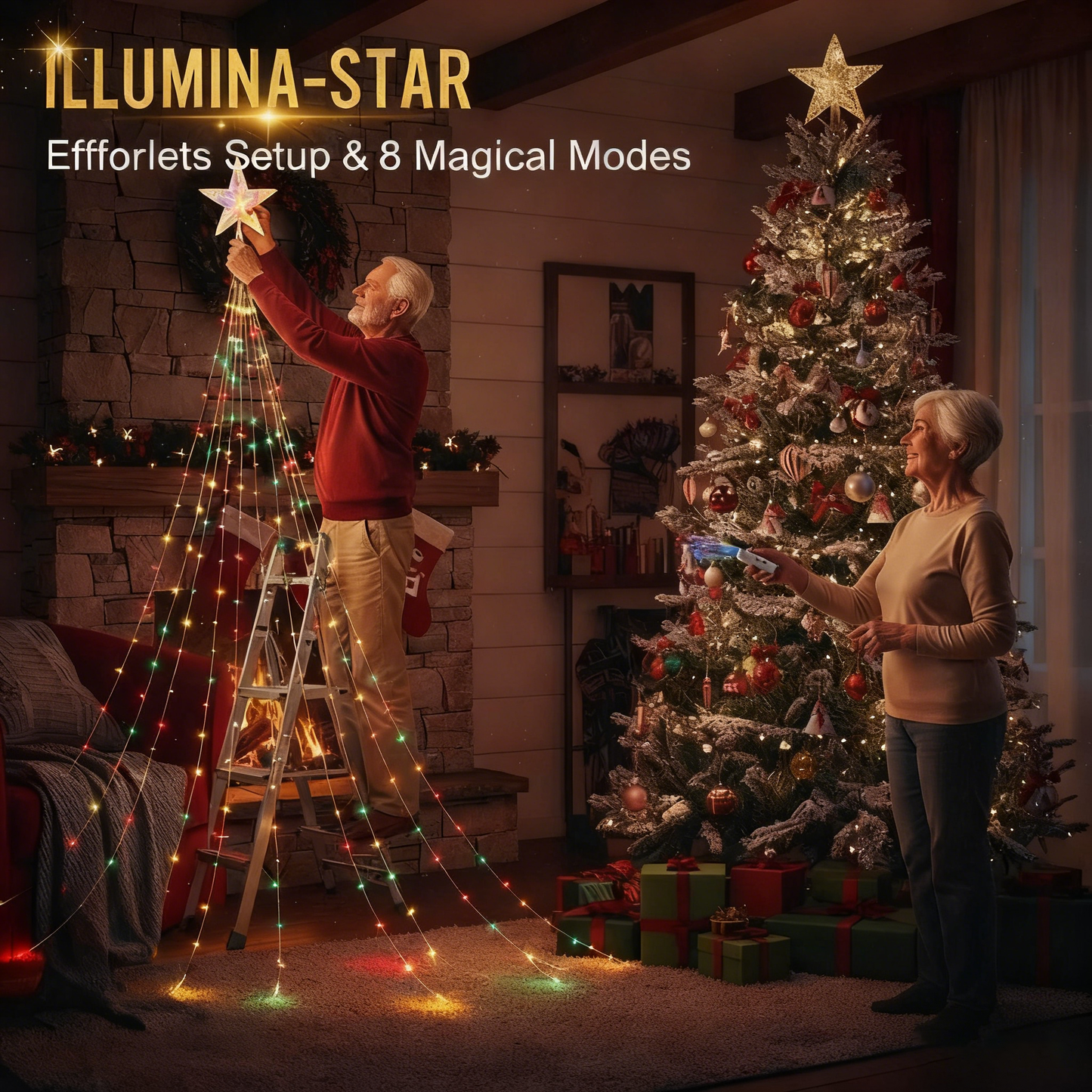 🎁Korai ünnepi akció 50% kedvezménnyel🎄Starlight Cascade karácsonyi fények