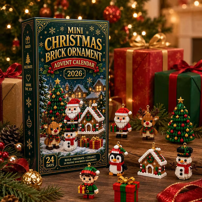 🎄 24 napos mini adventi naptár karácsonyi díszekkel | 24 egyedi, ünnepi, saját készítésű dizájn akasztókkal - tökéletes karácsonyfák, koszorúk és ünnepi dekorációk díszítésére 🧱