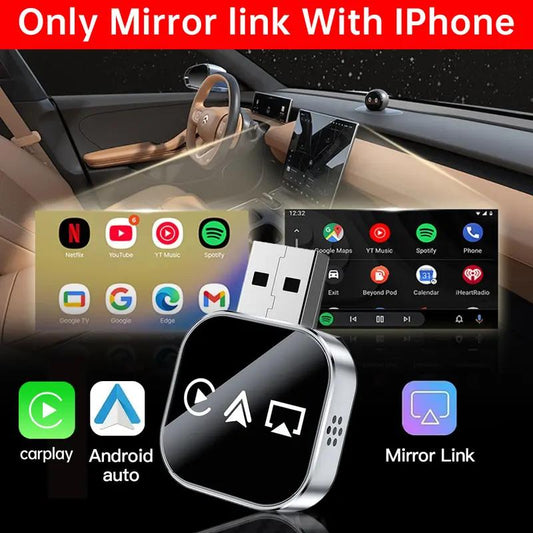 📶 2026-os frissítés 3 az 1-ben képernyőtükör iOS telefonra, vezeték nélküli Carplay adapterhez csatlakoztatva