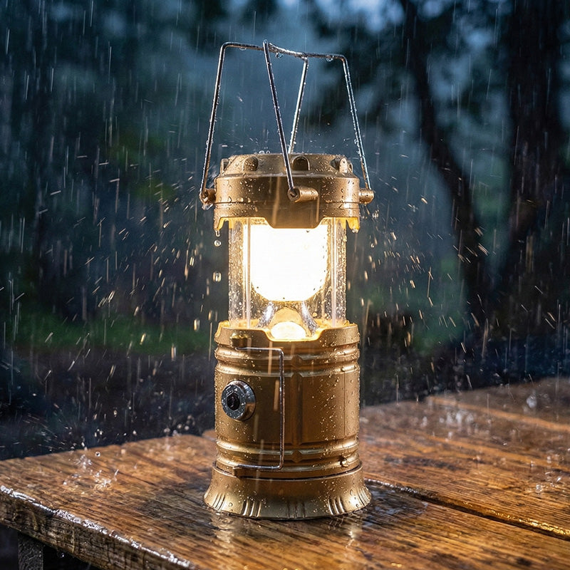 ⛺️Napenergiával működő, behúzható kempinglámpa