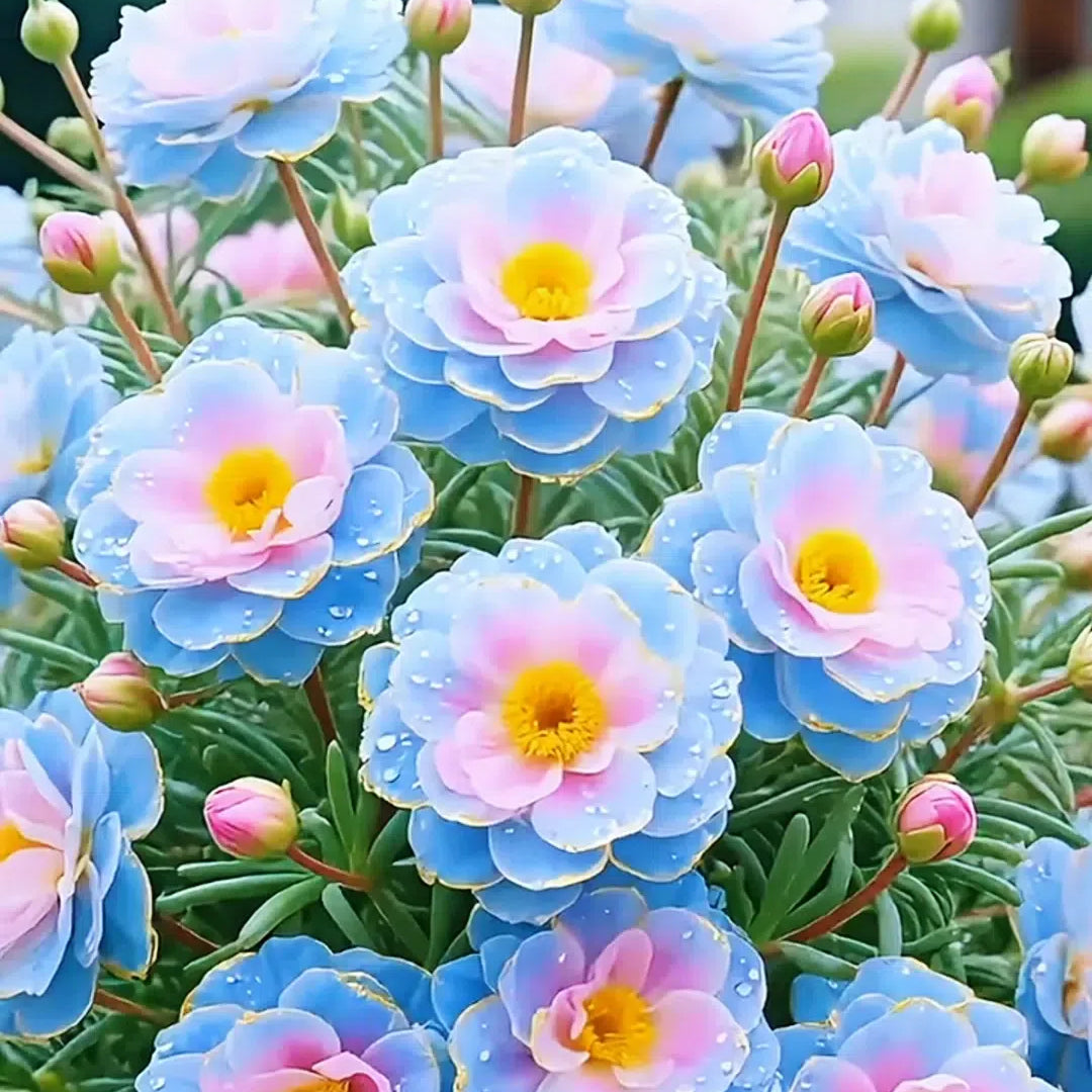 Aranycsipke portulaka🌸✨ Gyönyörű, dupla virágok a könnyed nyári színekért