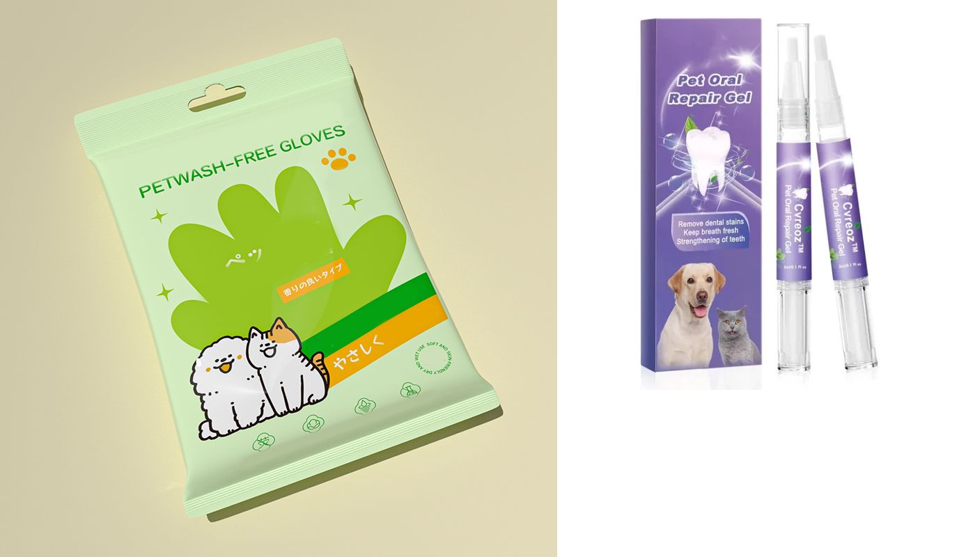 🐶Öblítésmentes kisállattisztító szagtalanító kesztyűk