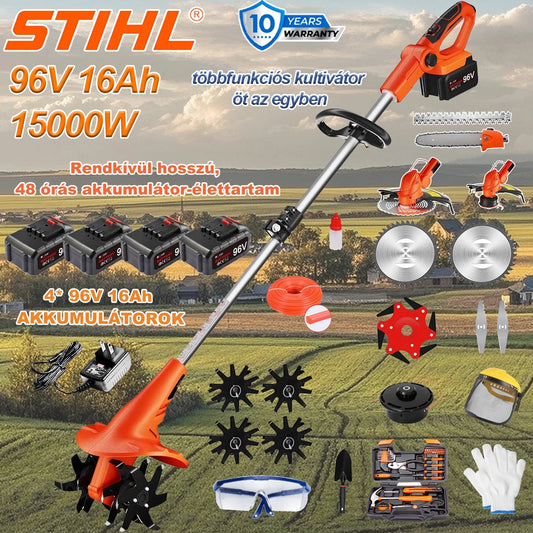 STIHL 5 az 1-ben többfunkciós talajművelő (metszés, fakivágás, talajlazítás)