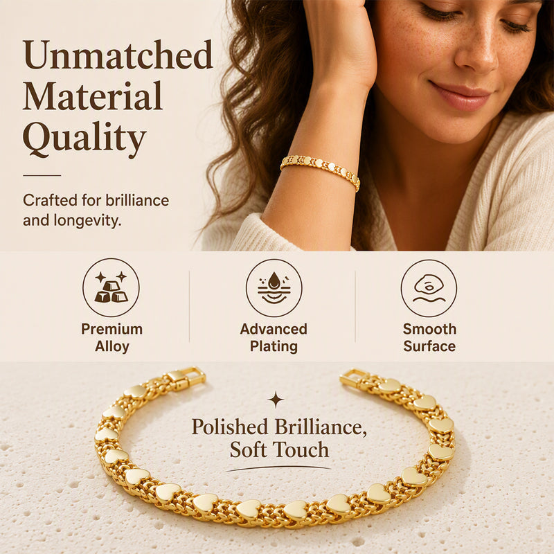 💖Elegáns, szív alakú láncszemekből álló karkötő – romantikus, kifinomult kialakítás ✨