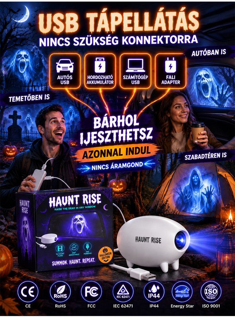 Halloween vetítő lámpa hálószobai kreatív LED-es éjszakai fény koponya lámpa