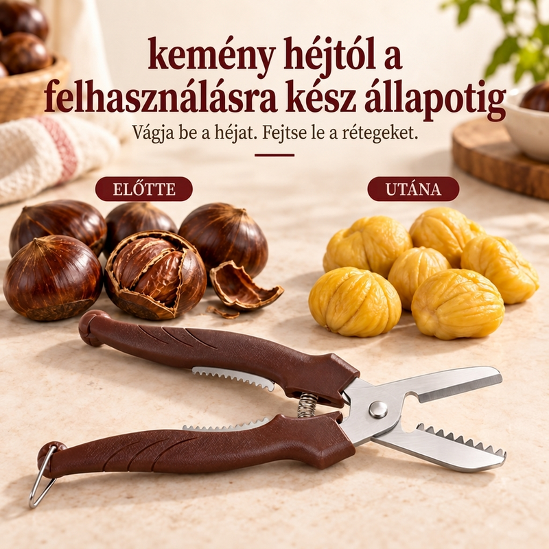 🌰1+1 INGYEN🔪 Multifunkciós gesztenyevágó és hámozó eszköz