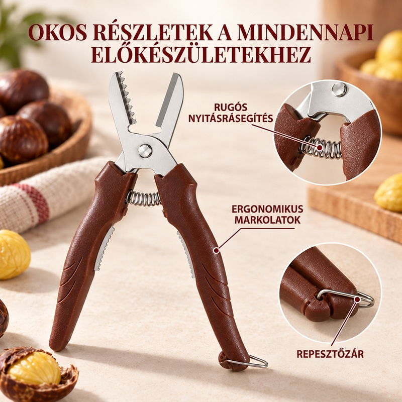 🌰1+1 INGYEN🔪 Multifunkciós gesztenyevágó és hámozó eszköz