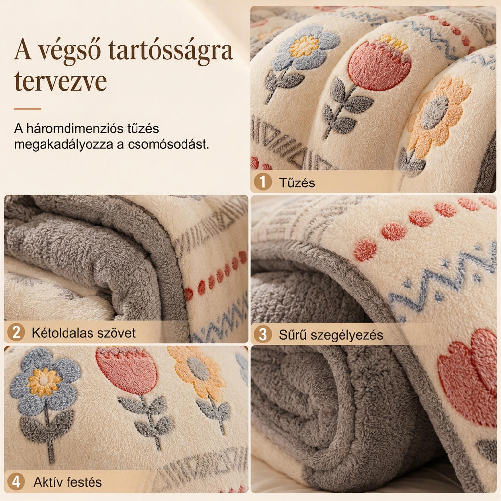 🛏️ Double-Sided Sherpa Fleece Comforter – Vastag, meleg téli paplan, puha bársonyos tapintással ❄️