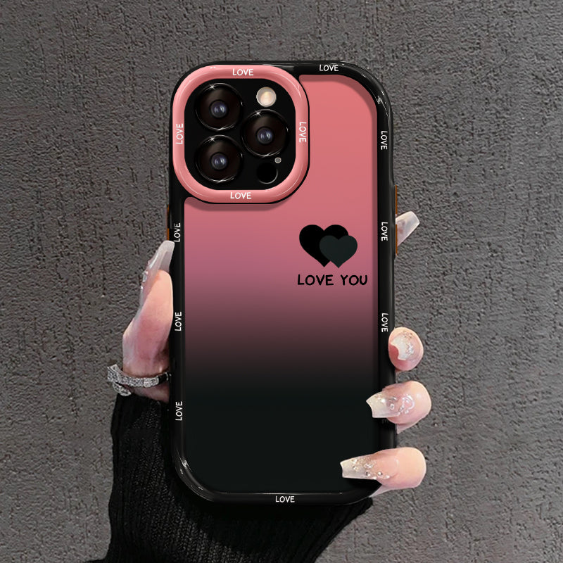 Matt színátmenetes iPhone tok – SZERETLEK & SZERENCSÉS Smiley Designs