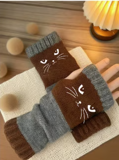 🐱 Cuki női kötött macskás kesztyű🧤🧶
