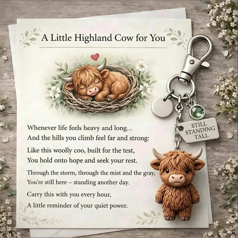 🎁🐮A Little Highland Cow For You Keychain