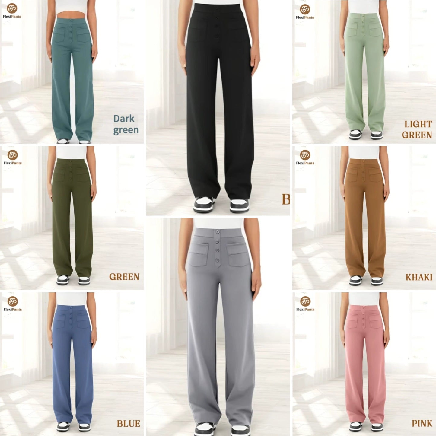 🔥49% KEDVEZMÉNY - 🔥- Magas Derekú, Rugalmas Női Lezser Nadrág