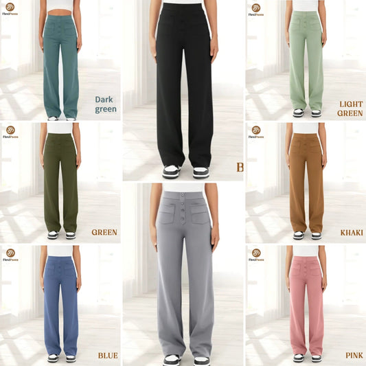 🔥49% KEDVEZMÉNY - 🔥- Magas Derekú, Rugalmas Női Lezser Nadrág