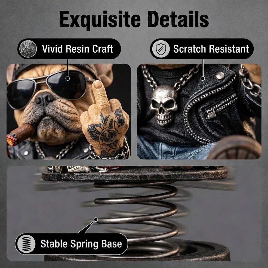 Morcos „Túl öreg ahhoz, hogy törődj vele” bobblehead – Vidám, rugós autó műszerfal dekoráció