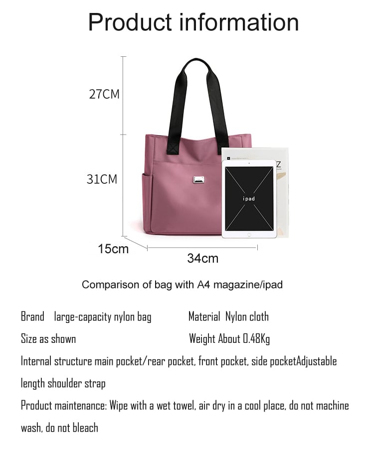 🔥Vízálló nylon válltáska nagy kapacitással és több zsebbel👜
