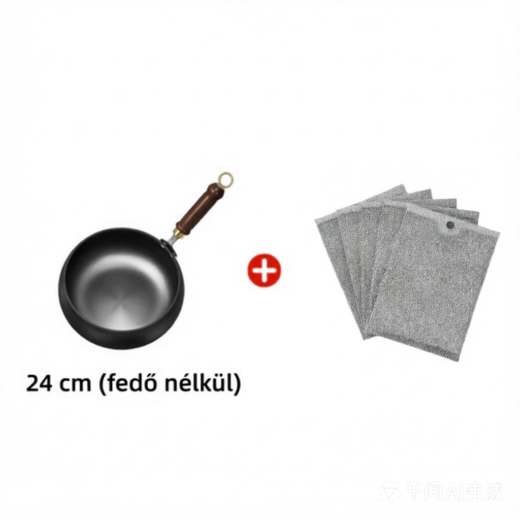 🧑‍🍳 Bevonat nélküli vasedény – hagyományos, tartós, minden tűzhelyre – Utánvét 💪