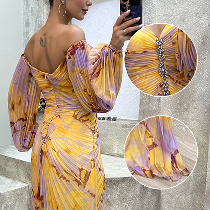 ✨【Karcsúsító Varázsló】Női Pánt nélküli Ruha✨ | Vonzó pánt nélküli dizájn | Rakott részletek | Kivágott hasíték, kényelmes hosszú ujjú