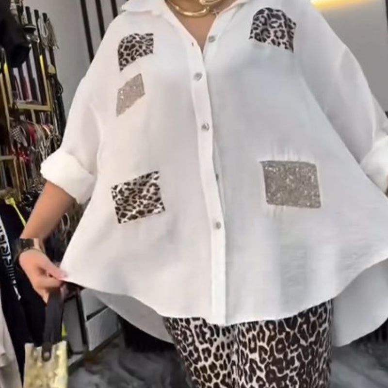 👗 Leopárdmintás szett | 2 részes lezser | Rugalmas pamut